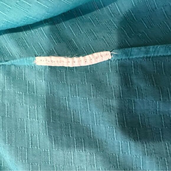 Diesel Y2K Textured Button Front Blouse XXS Green Cap Sleeve Contrast Trim 00s - Picture 7 of 11